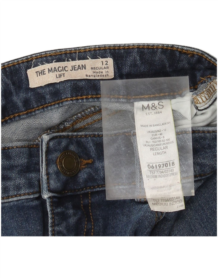 Marks & Spencer Jean slim régulier pour femme UK 12 Medium W30 L28 Bleu Coton