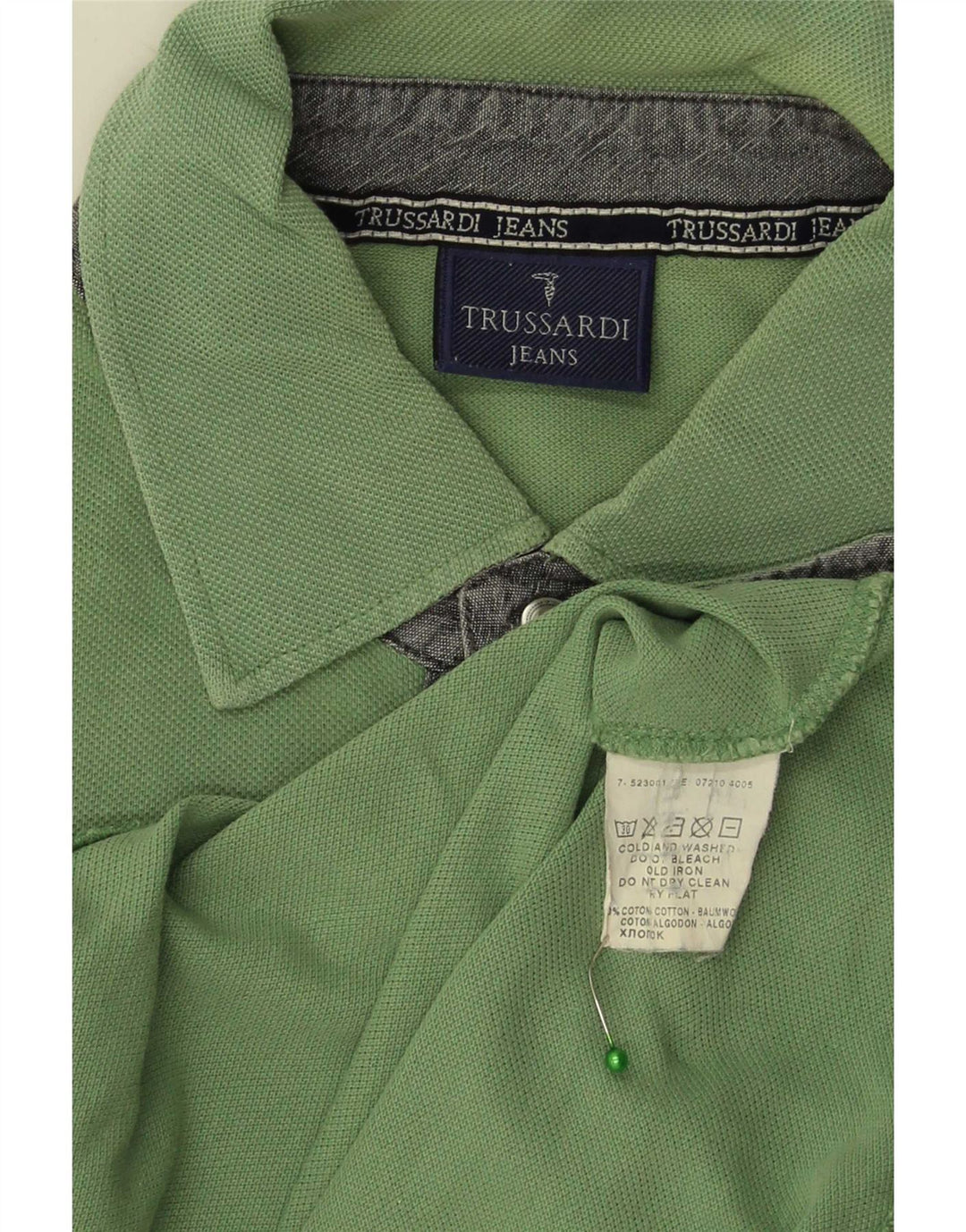 Trussardi Jeans Polo Homme Vert Moyen Coton