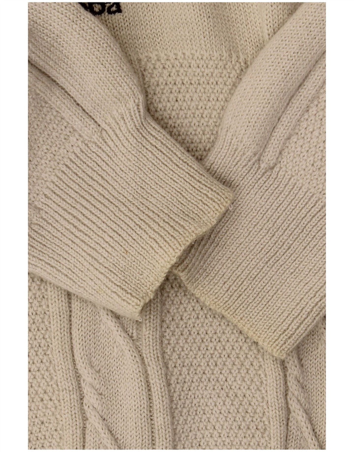 KAPPA Pull graphique à col rond pour homme, grand beige