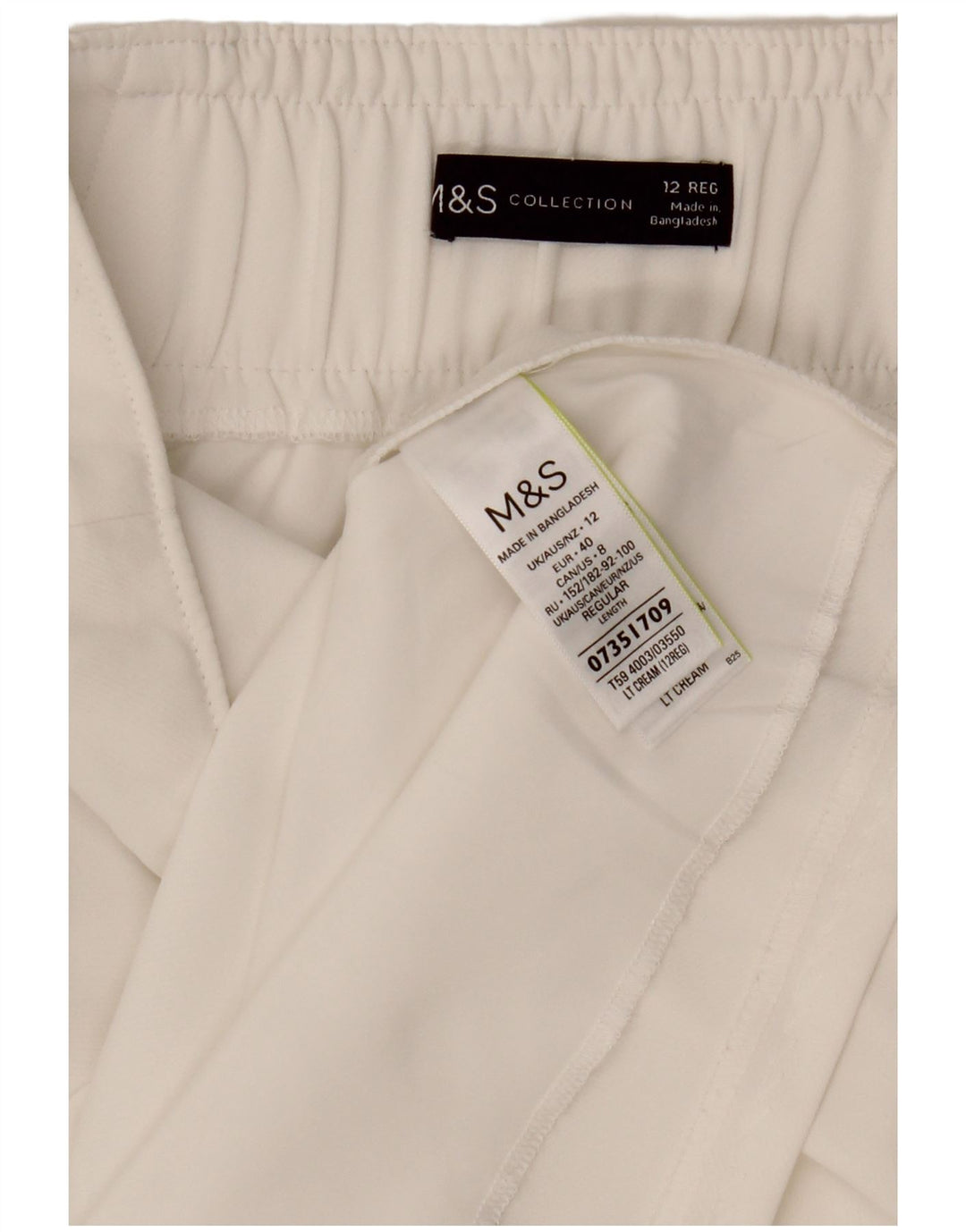 MARKS & SPENCER Jupe droite pour femme UK 12 Medium W30 Blanc Polyester