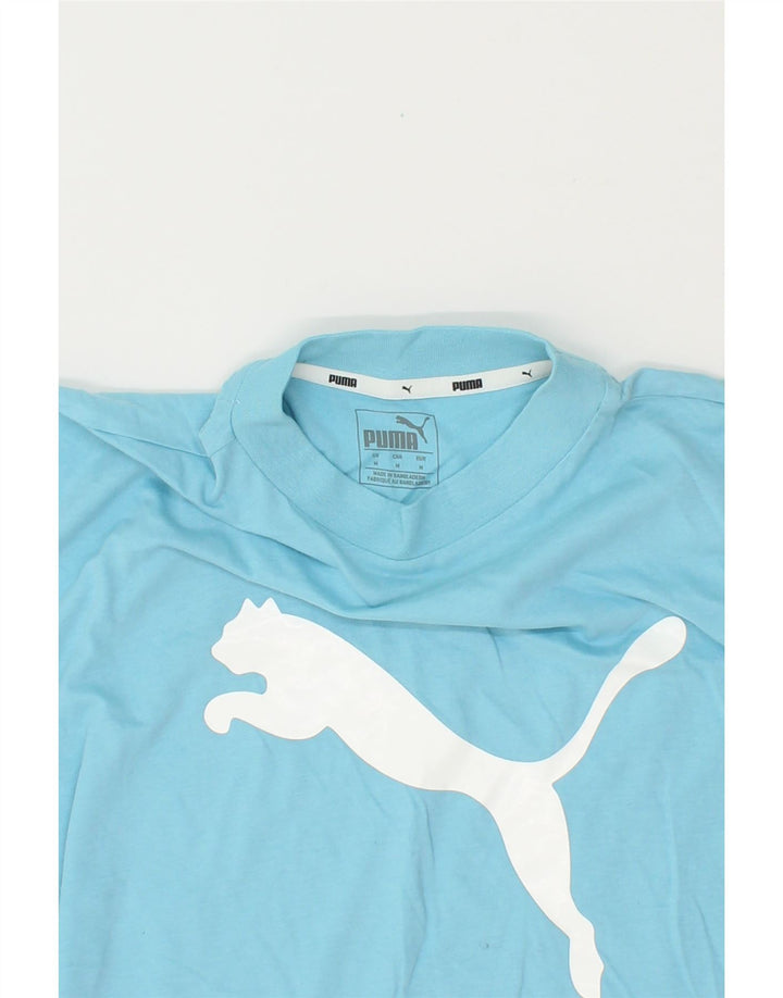 PUMA Mens Graphic T-Shirt Top Medium Blue Cotton Vintage Puma and Second-Hand Puma from Messina Hembry 