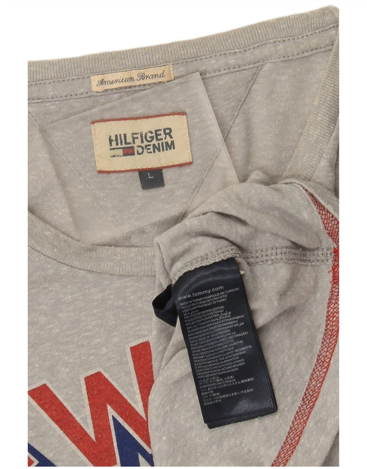 Tommy Hilfiger T-shirt graphique pour hommes en polyester moucheté grand gris