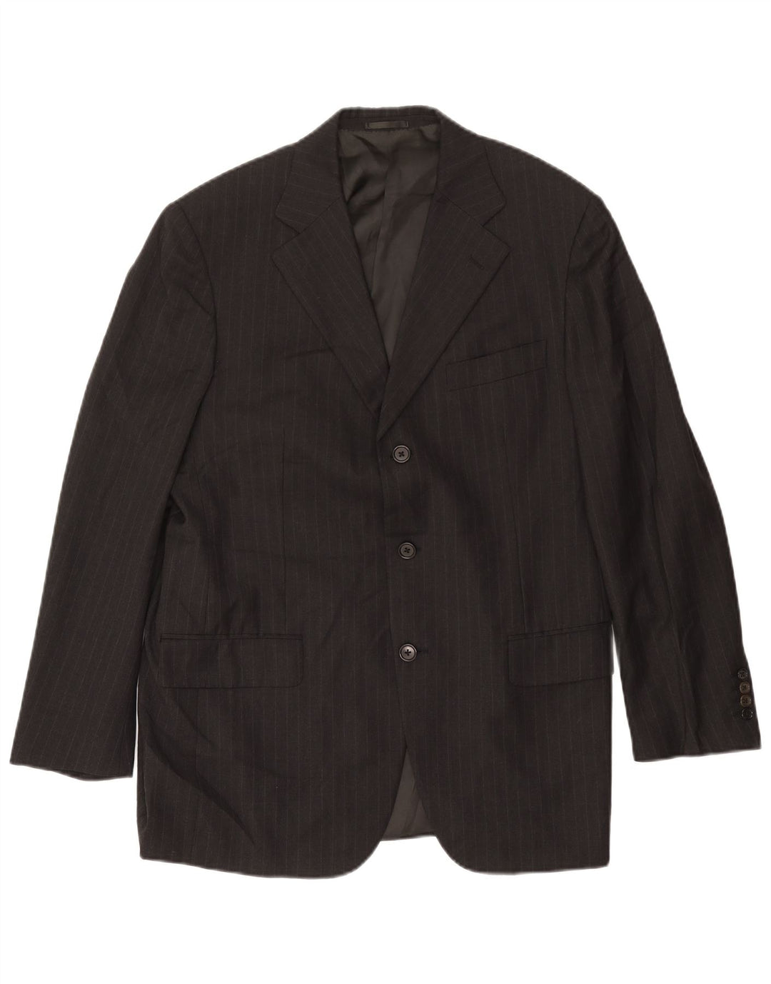 Burberry Mens 3 Button Blazer Jacket Taille 50 Laine à fines rayures gris moyen