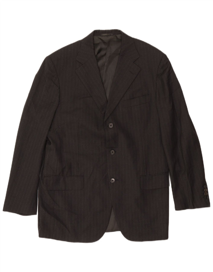 Burberry Mens 3 Button Blazer Jacket Taille 50 Laine à fines rayures gris moyen