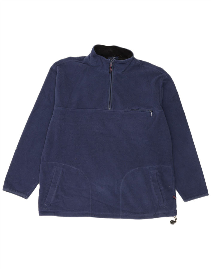 Marks & Spencer Pull Polaire Blue Harbor Zip Neck Homme Bleu Marine Moyen