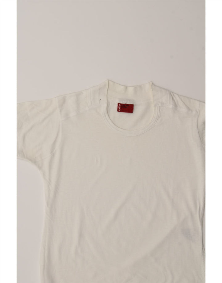 LEVI'S Womens Crop T-Shirt Top UK 8 Small White Cotton Vintage Levi's and Second-Hand Levi's from Messina Hembry 