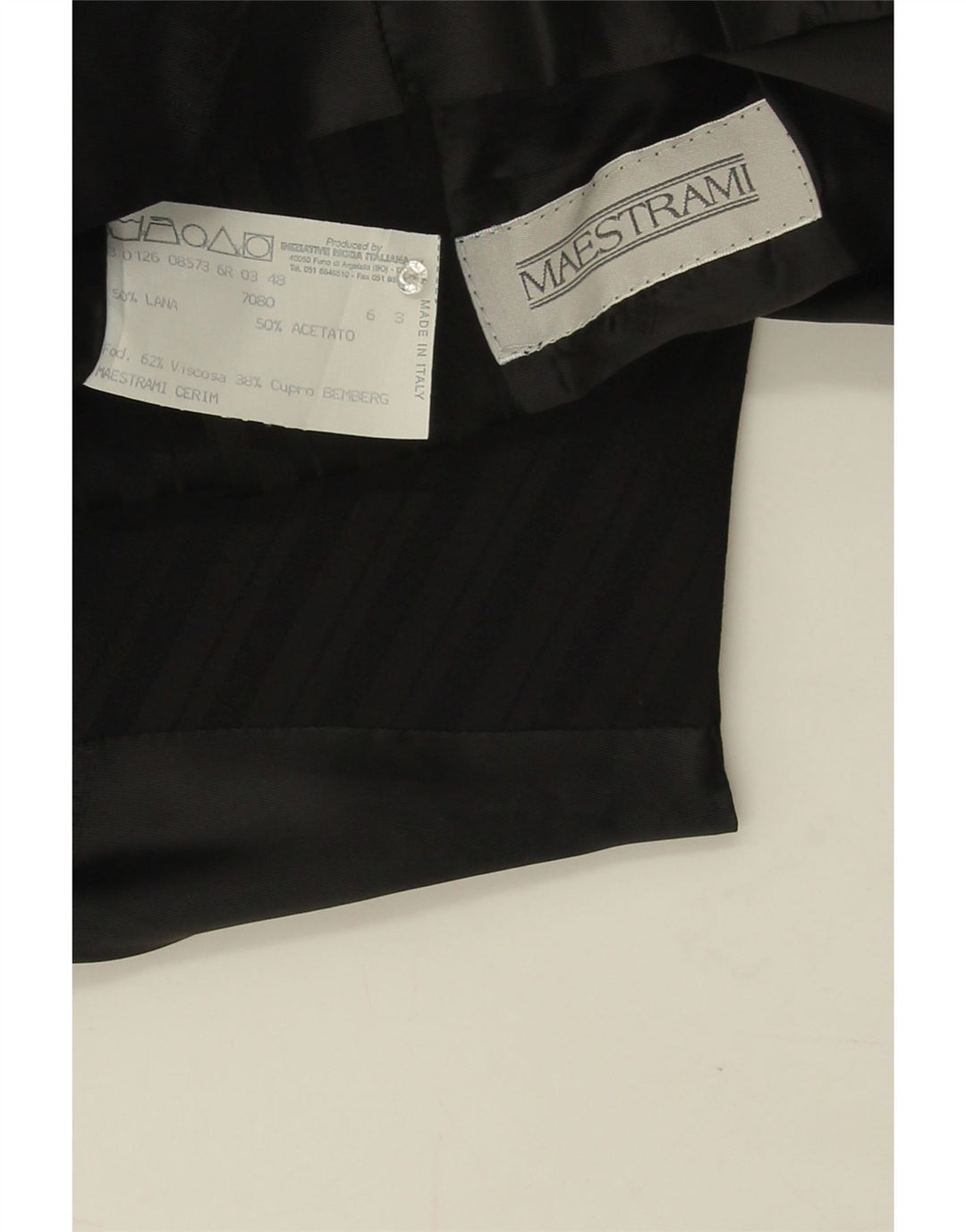 Maestrami Gilet Homme IT 48 Laine Rayée Noir Moyen