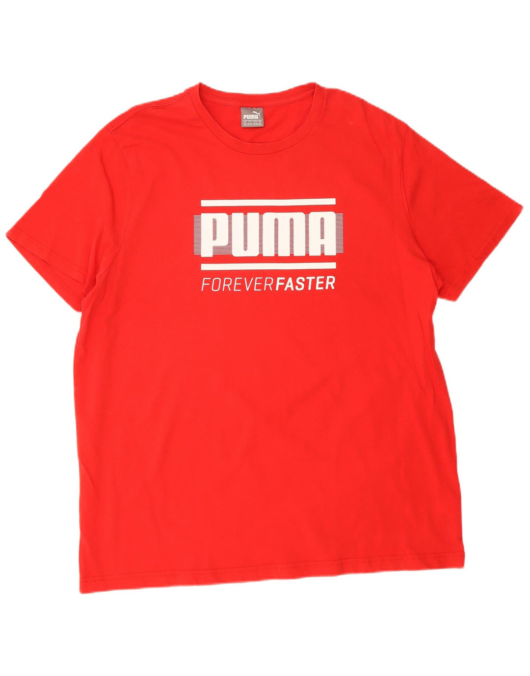 PUMA Mens Graphic T-Shirt Top 2XL Red Cotton