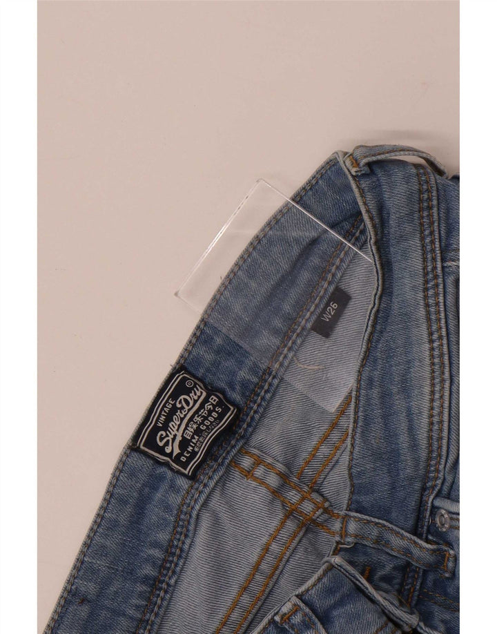 Superdry Short En Jean Déchiré W26 Femme Petit Bleu