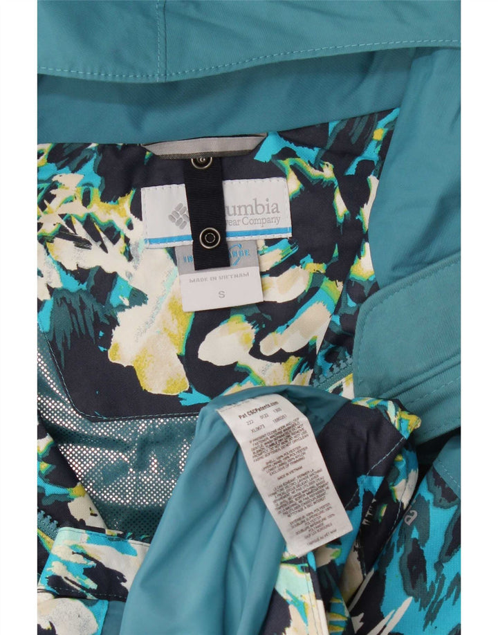 Columbia Veste coupe-vent à capuche pour femme UK 10 Petit Bleu Floral Polyester