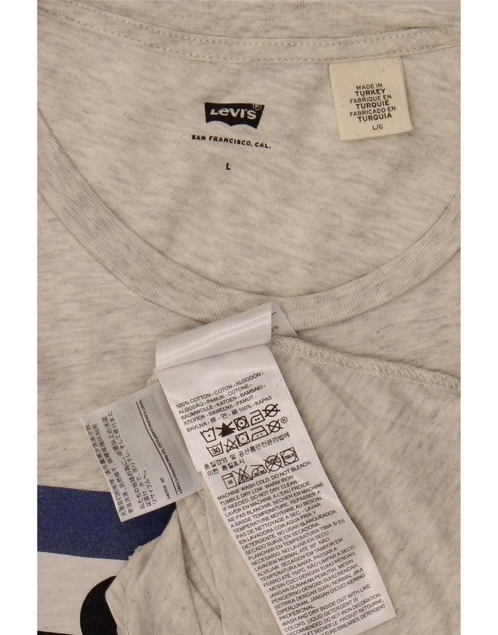 Levi's T-Shirt Graphique Homme Gris Large Coton