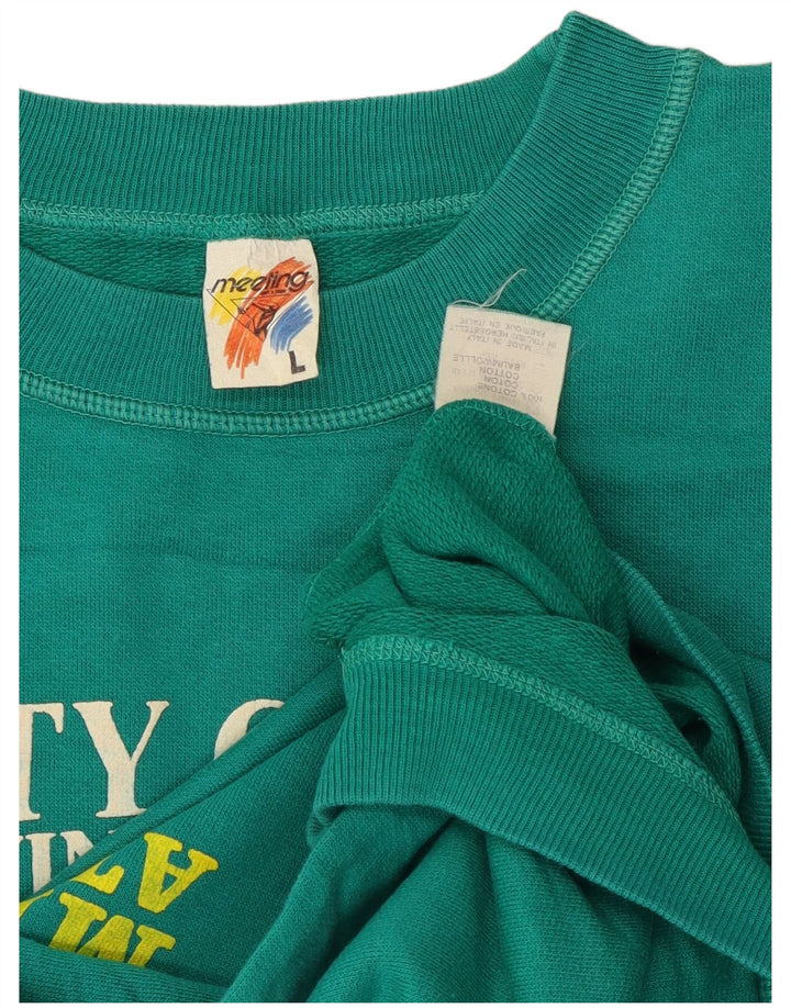 Meeting Mens Graphic Sweatshirt Jumper Grand Coton Turquoise