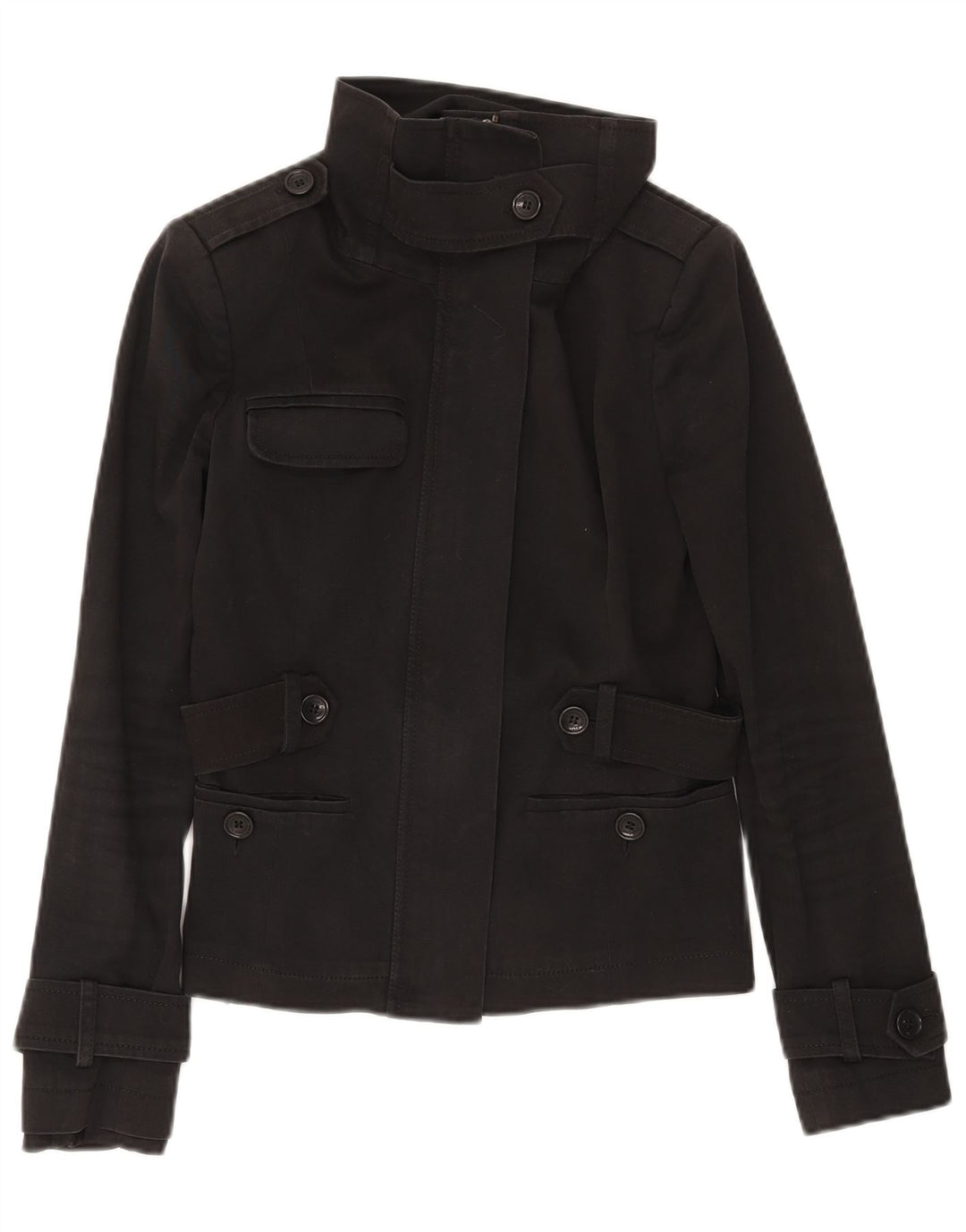 Patrizia Pepe Veste Militaire Femme IT 42 Coton Noir Moyen