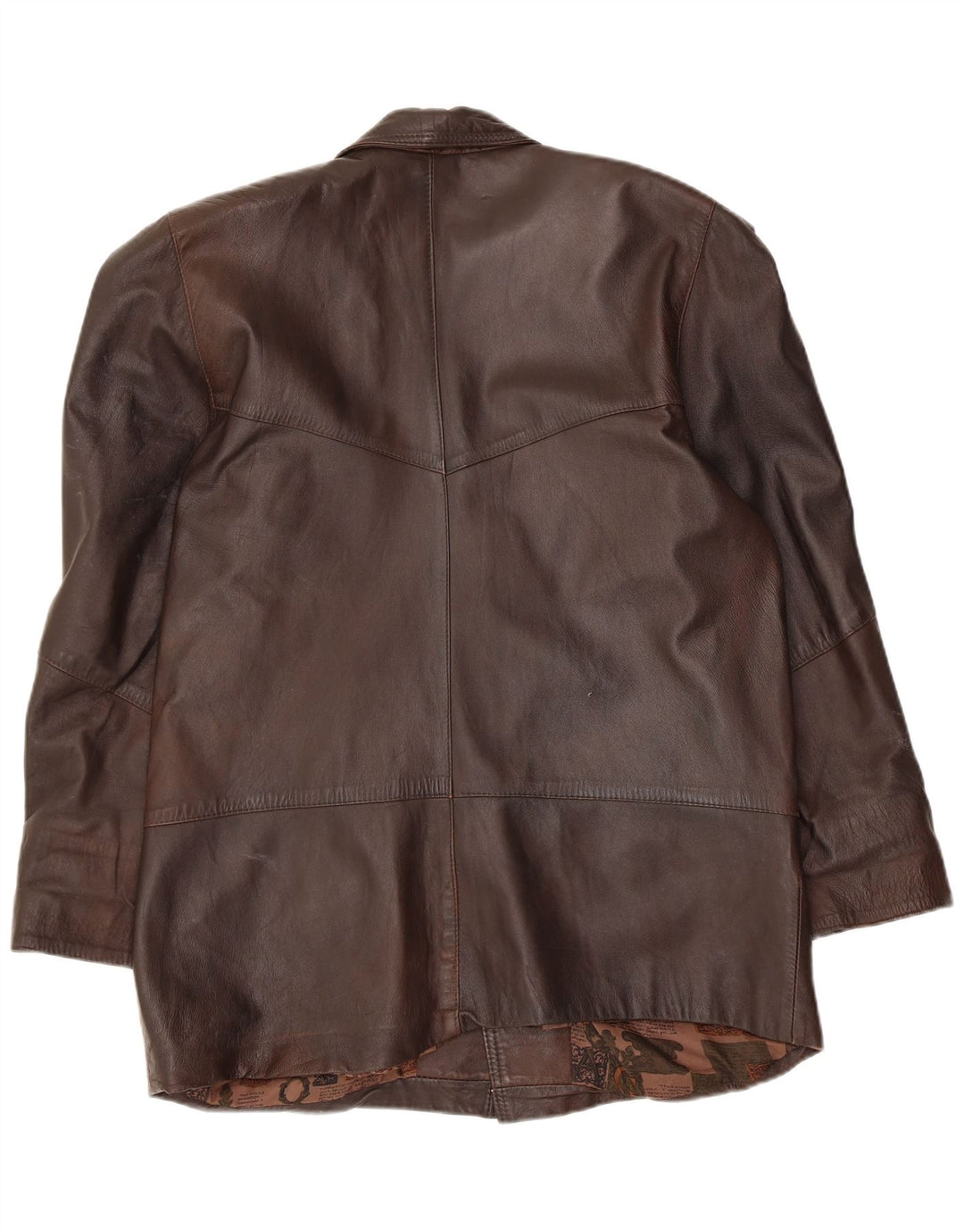 Veste en cuir femme vintage IT 42 Cuir marron moyen