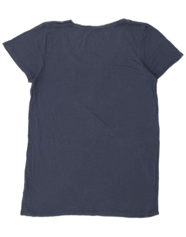 Oasis T-Shirt Femme UK 14 Bleu Moyen Viscose