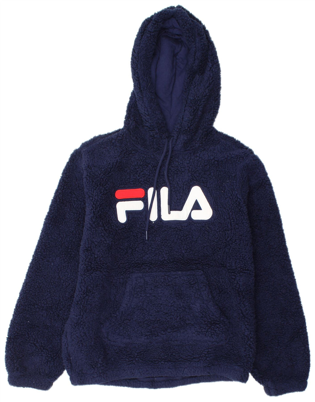 FILA Pull à capuche en polaire graphique pour femme UK 14 Bleu marine moyen Polyester