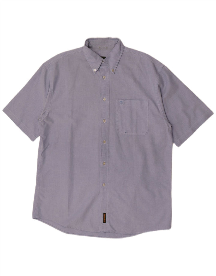 Timberland Chemise à Manches Courtes Homme Bleu Moyen Coton