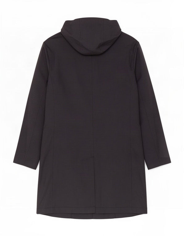 Zara Manteau à capuche pour homme UK 40 Large Noir Pied-de-poule Polyester