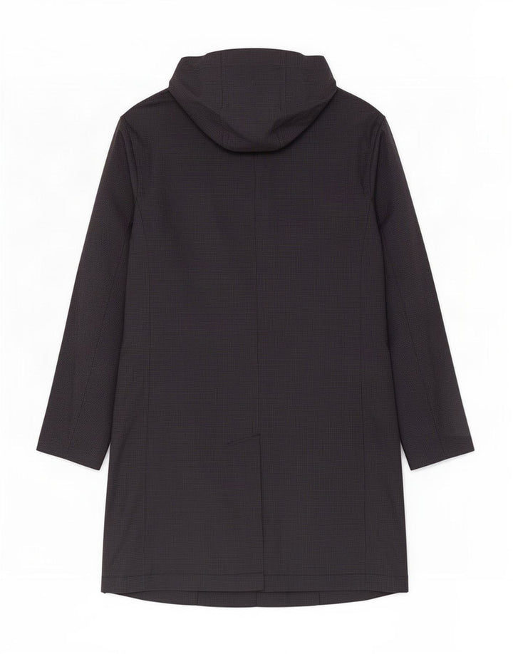 Zara Manteau à capuche pour homme UK 40 Large Noir Pied-de-poule Polyester
