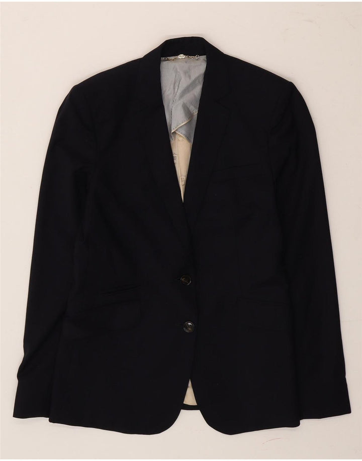 Massimo Dutti Veste Blazer 2 Boutons Femme EU 40 Laine Bleu Marine Moyen