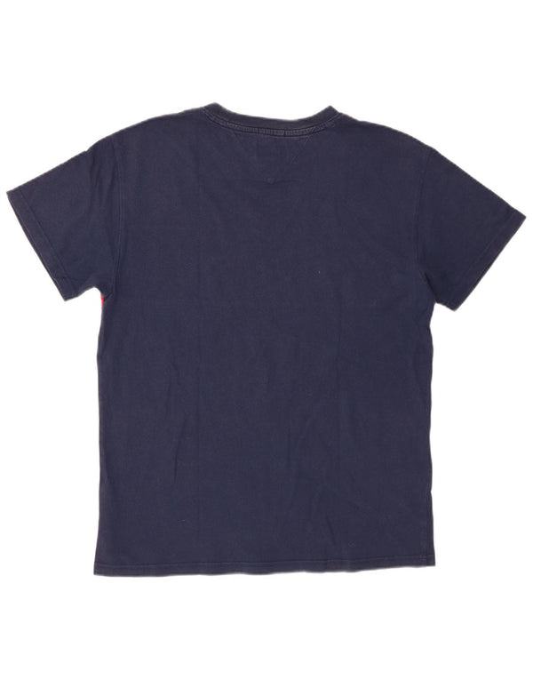 Tommy Hilfiger T-Shirt Graphique Homme Bleu Marine Moyen Colourblock
