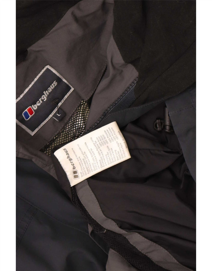 Berghaus Veste de pluie à capuche pour homme UK 40 Large Bleu marine Polyester