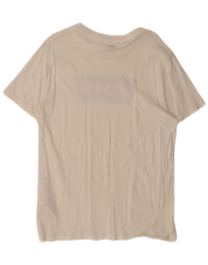 Levi's T-Shirt Graphique Homme Blanc Large Coton