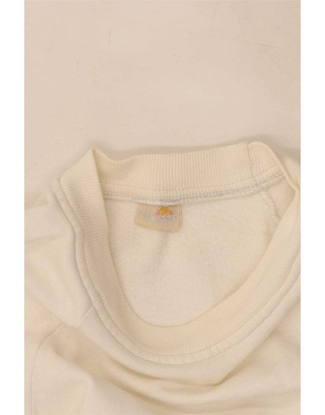 Ellesse Pull-over pour homme en coton rayé blanc Large