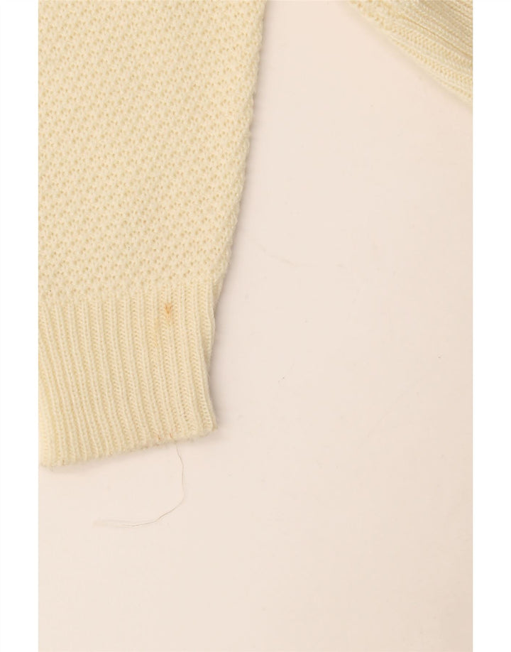 vintage Femme Cardigan Pull UK 14 Beige Moyen