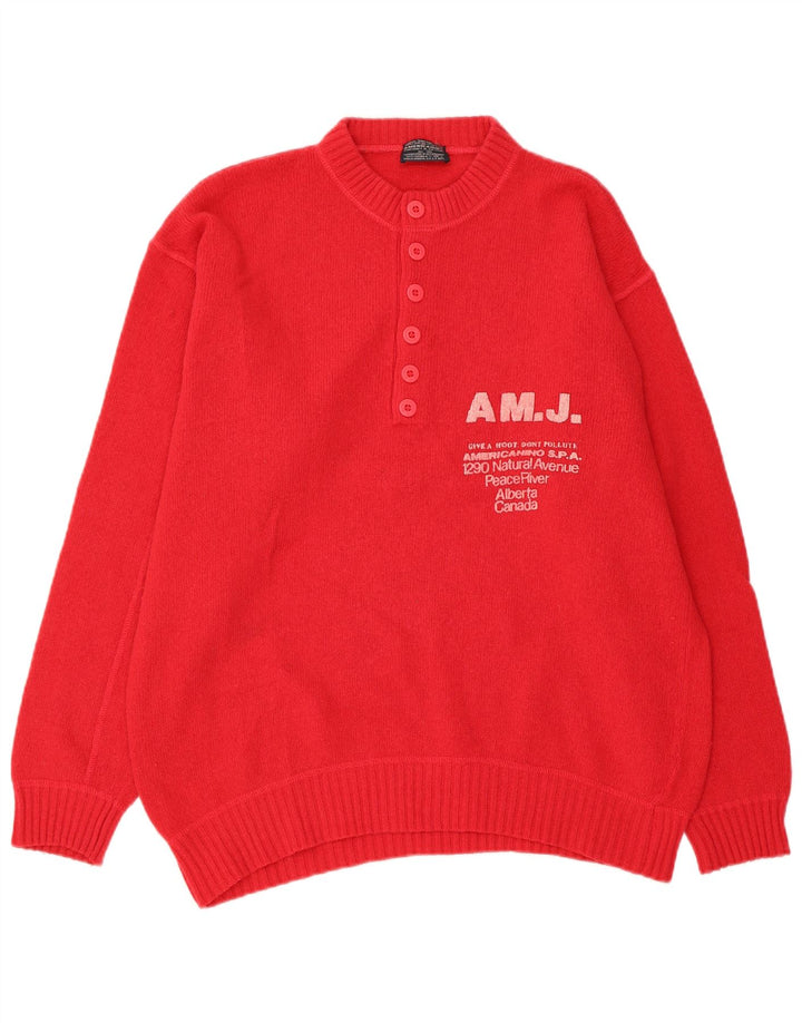 AMERICANINO Pull graphique à col rond pour homme, grand rouge