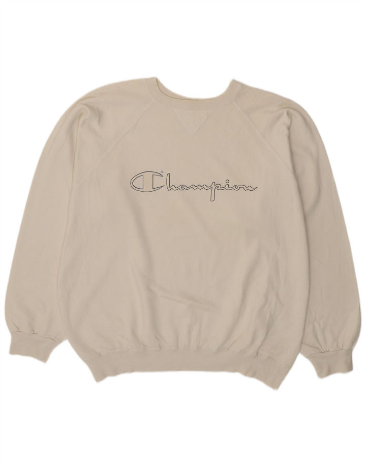 Champion Sweat-Shirt Graphique Homme XL Coton Blanc
