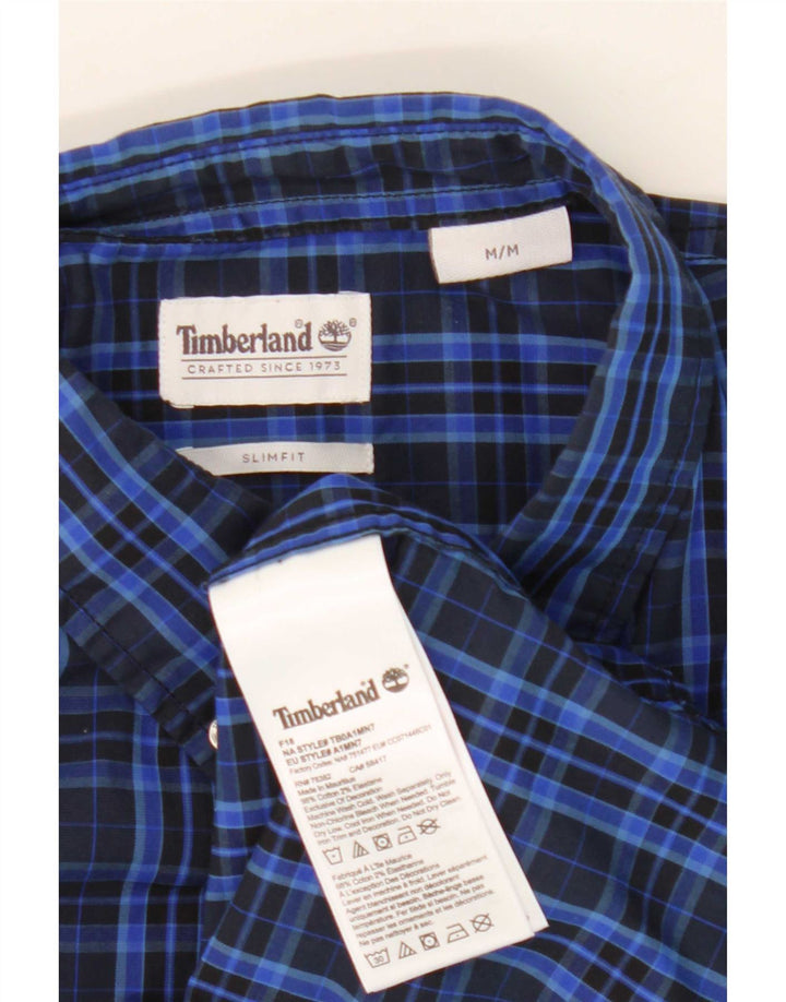 Timberland Chemise Slim Fit Homme Bleu Moyen Carreaux Coton