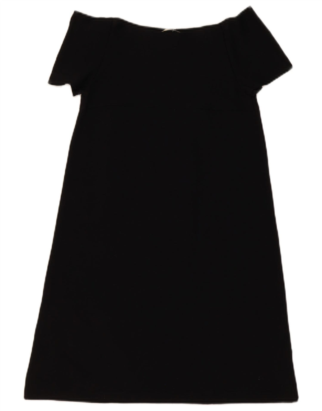 ZARA Womens Off Shoulder Dress UK 8 Small Black Viscose