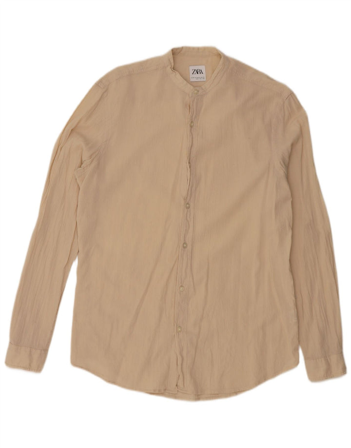 ZARA Chemise Homme Beige Moyen Coton