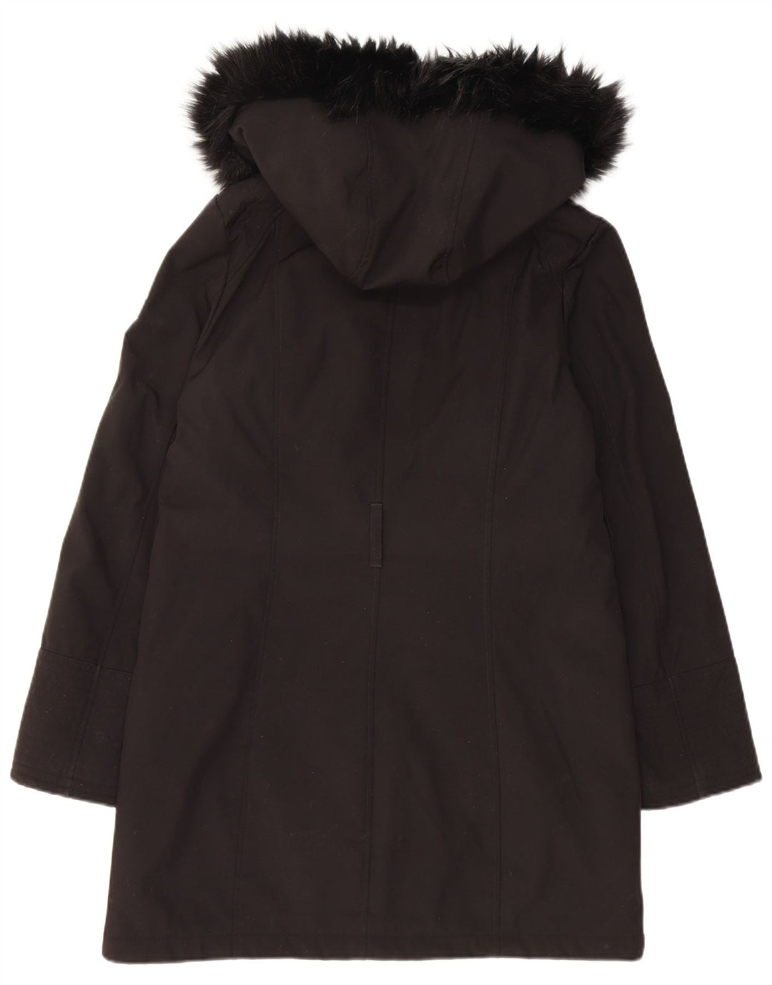 Dkny Veste Parka à capuche pour femme UK 10 Petit Noir Polyester