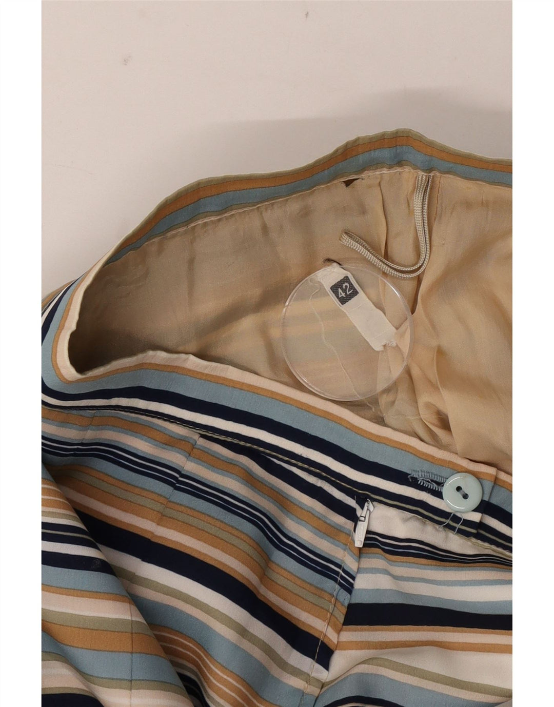 jupe plissée femme vintage IT 42 Medium W26 Rayé multicolore