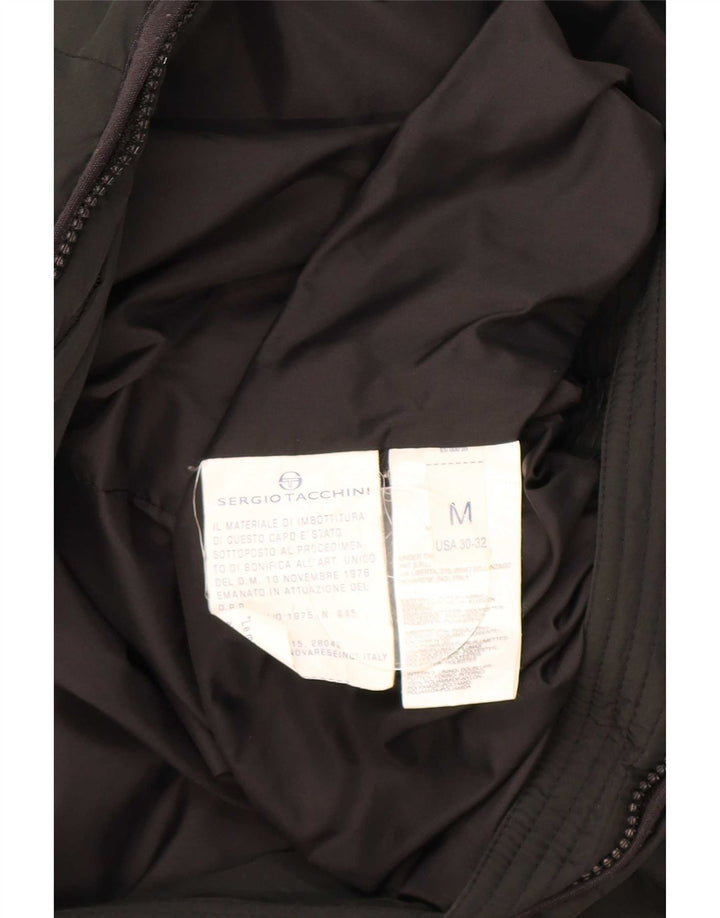 Sergio Tacchini Veste matelassée graphique pour homme UK 38 Medium Noir Polyester