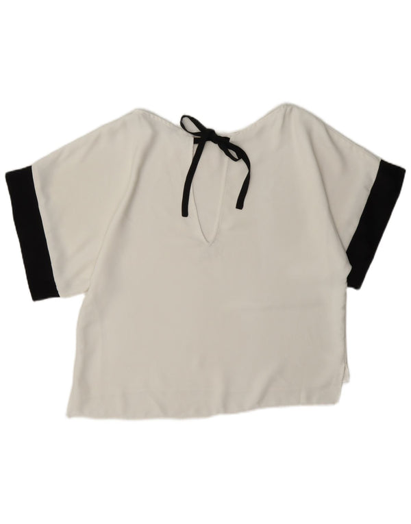 Zara Womens Blouse Oversize Top UK 6 XS Blanc Colorblock