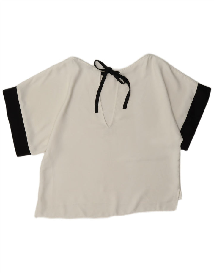 Zara Womens Blouse Oversize Top UK 6 XS Blanc Colorblock