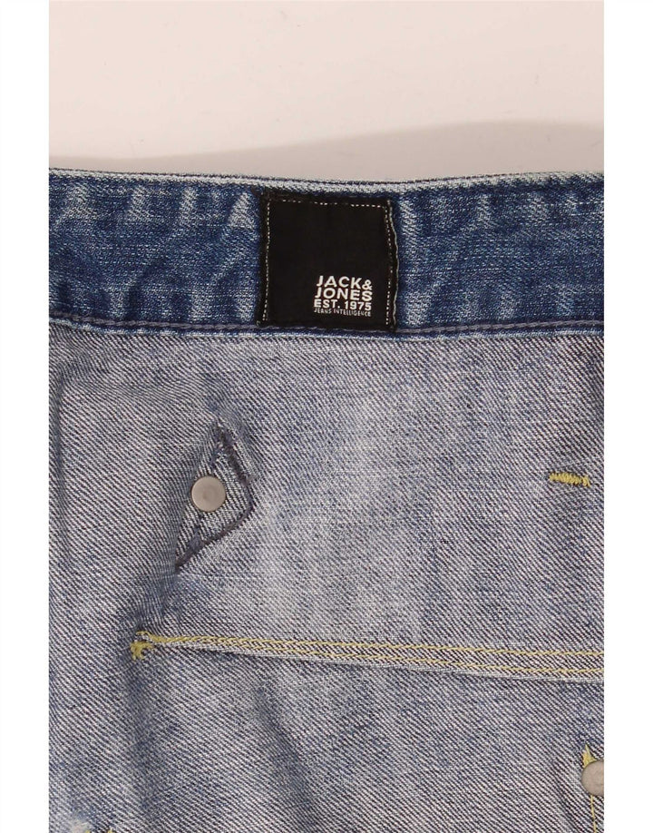 Jack & Jones Jean Court Cargo Effet Déchiré W30 L25 Homme Bleu
