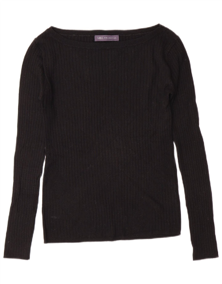 MARKS & SPENCER Pull col bateau pour femme UK 6 XS Noir
