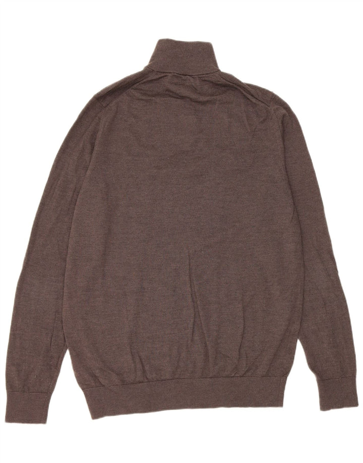 Marks & Spencer Pull autographe à col zippé pour homme Marron Taille L