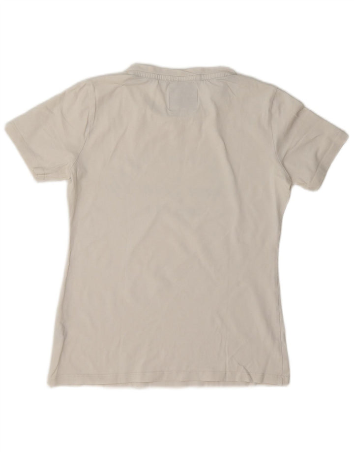 Champion T-Shirt Graphique Femme UK 12 Coton Blanc Moyen