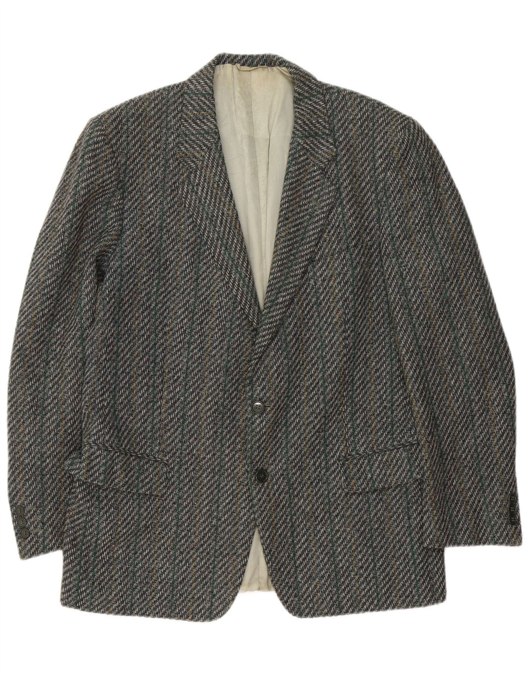 Facis Veste Blazer 2 Boutons Homme IT 52 XL Gris Laine à Chevrons