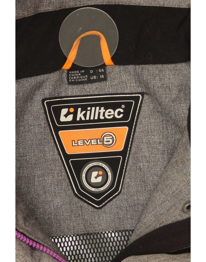 Killtec Veste coupe-vent à capuche pour femme IT 44 Gris moyen Colourblock