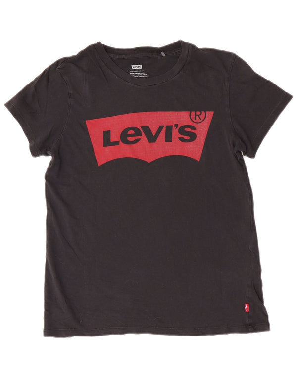 Levi's T-Shirt Graphique Femme UK 6 XS Noir Coton