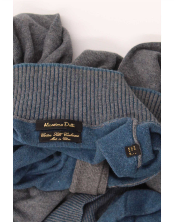 Massimo Dutti Pull à col boutonné pour homme en coton gris Taille L