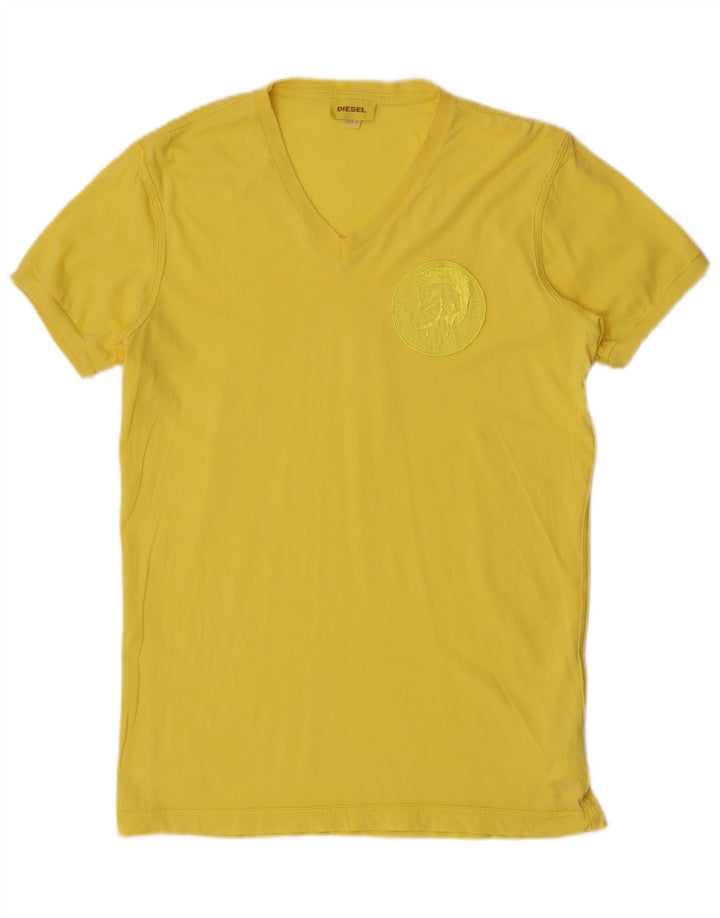 Diesel T-Shirt Graphique Homme Large Jaune Coton