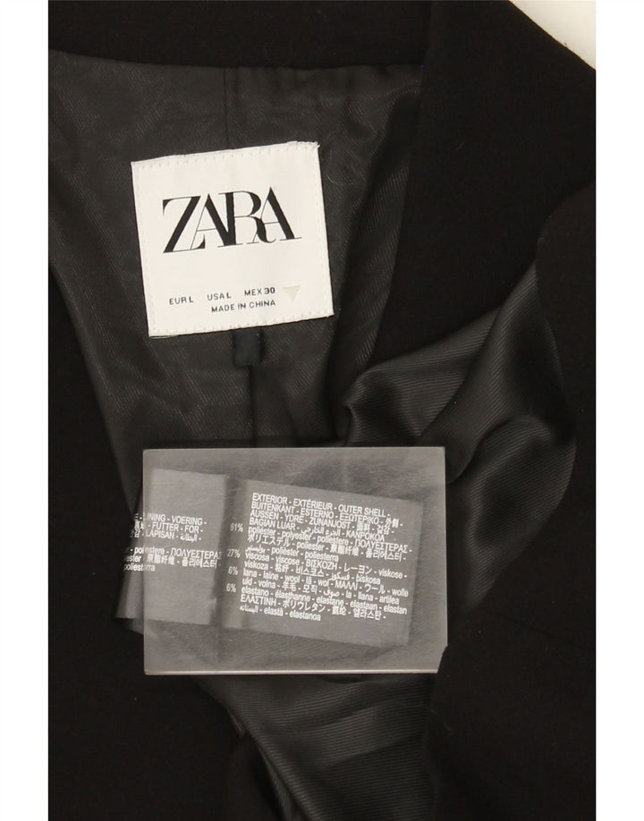 Zara Veste Blazer 1 Bouton Femme UK 16 Large Noir Polyester