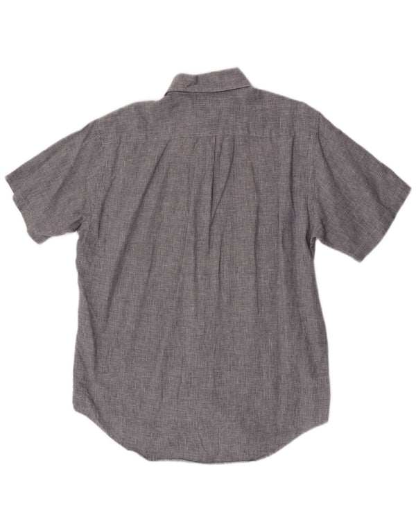 Brooks Brothers Chemise à manches courtes pour homme Motif pied-de-poule Bleu moyen